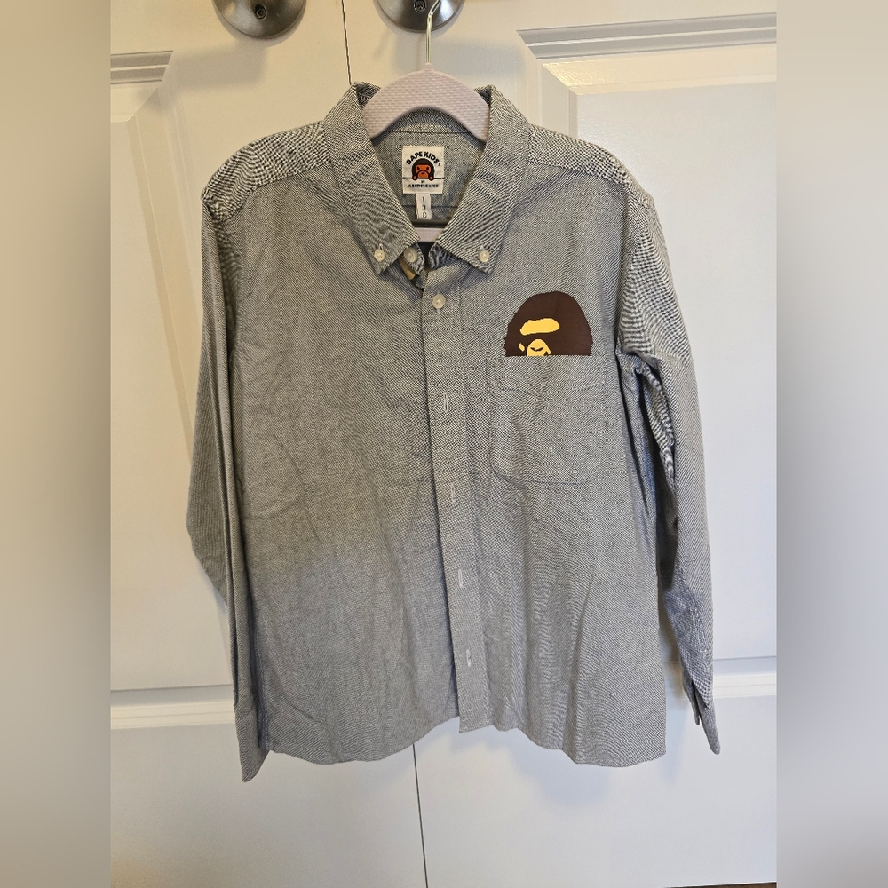 A BATHING APE Kids Tops
Kids Gray Trimming Oxford Shirt